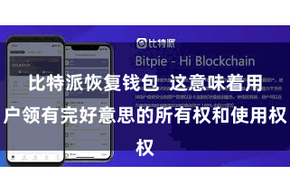 比特派恢复钱包  这意味着用户领有完好意思的所有权和使用权