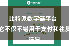 比特派数字链平台  它不仅不错用于支付和往复